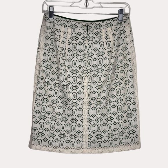 Edme & Esyllte Anthropologie Lace Pencil Skirt Cream 6 bv - Picture 4 of 7